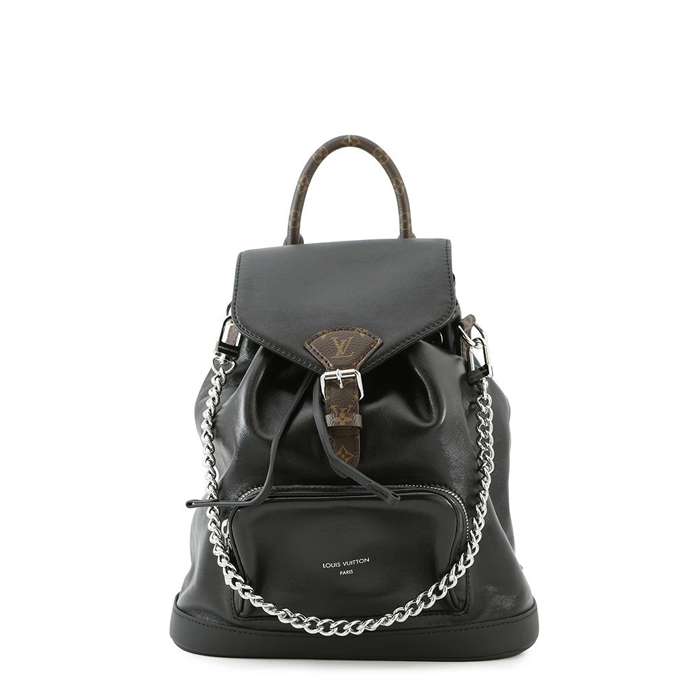 Louis Vuitton Montsouris Vibe Lambskin Backpack Bag Black